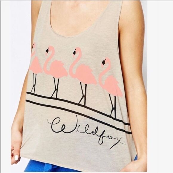 Wildfox Dancing Flamingo Graphic Tank Top - Picture 3 of 13
